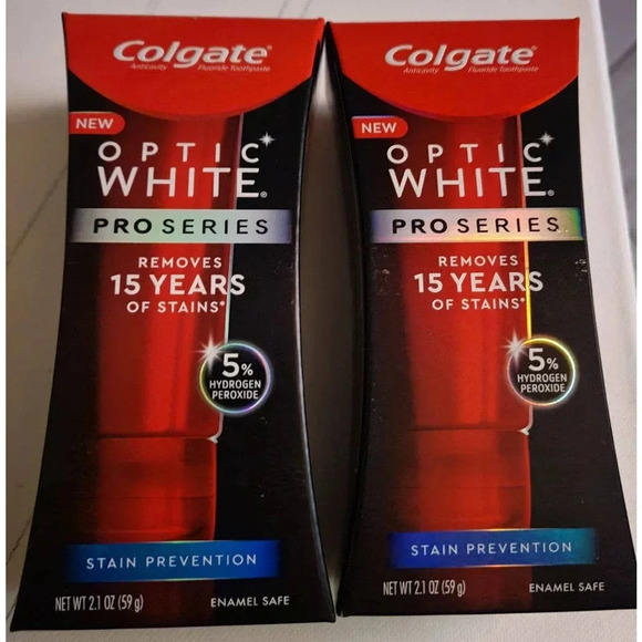 2 Pack Colgate Optic White Pro Series Toothpaste, Stain Prevention, 2.1 Oz (J20) - Picture 1 of 3